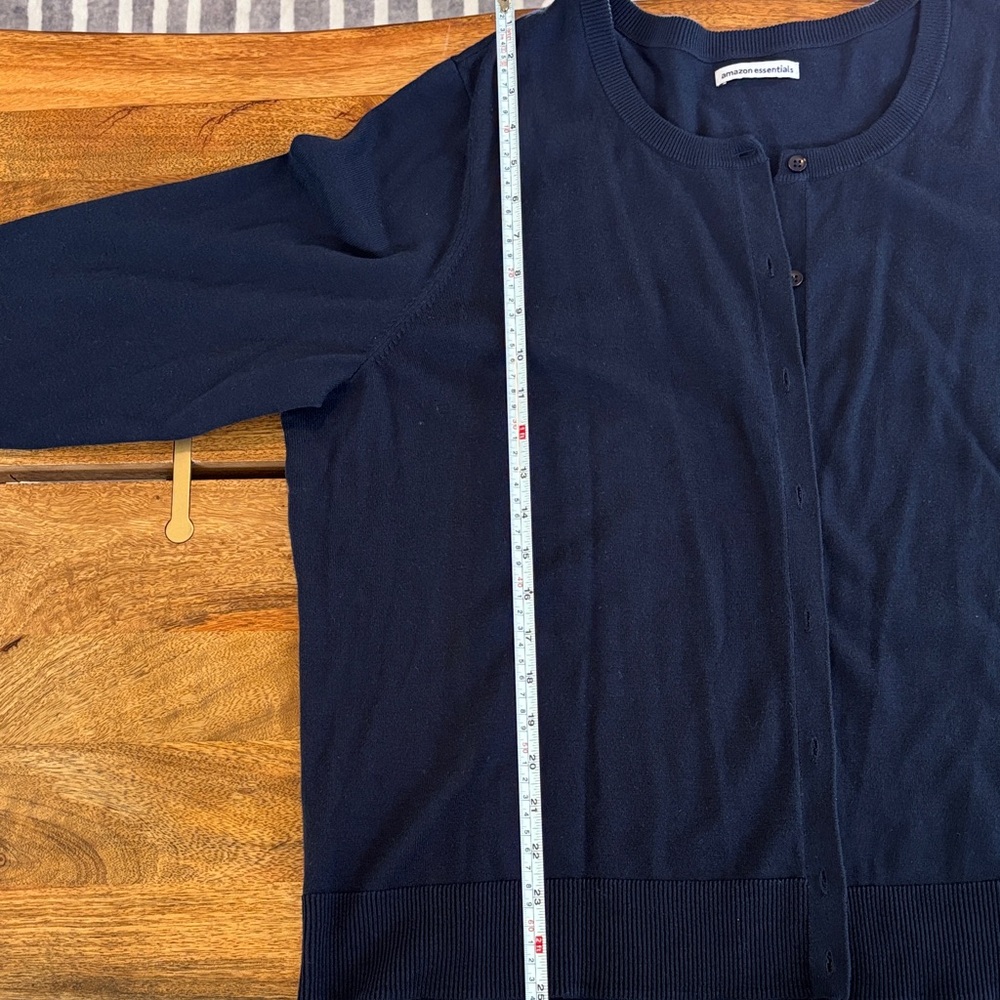 Amazon Essentials Navy Blue Knit Cardigan Sweater - Picture 8 of 11